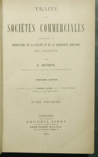 Traite des societes commerciales