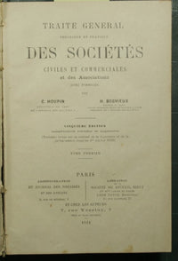 Traitè general theorique et pratique des societes civiles et commerciales et des associations