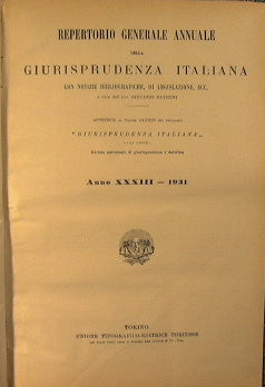 Repertorio generale annuale della giurisprudenza Italiana