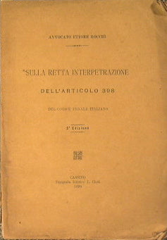 Sulla retta interpretazione dell'articolo 398 del codice penale italiano