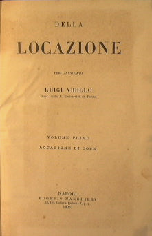 Della locazione    Volume primo