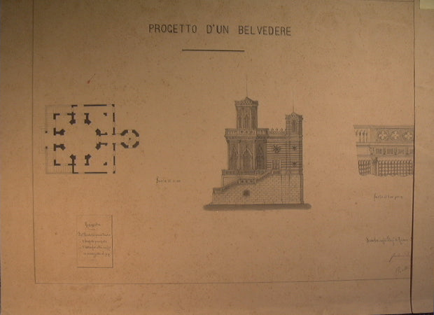 Progetto d'un belvedere - Scuola degli Ing.ri di Roma terzo corso Anno 1897 - 1898