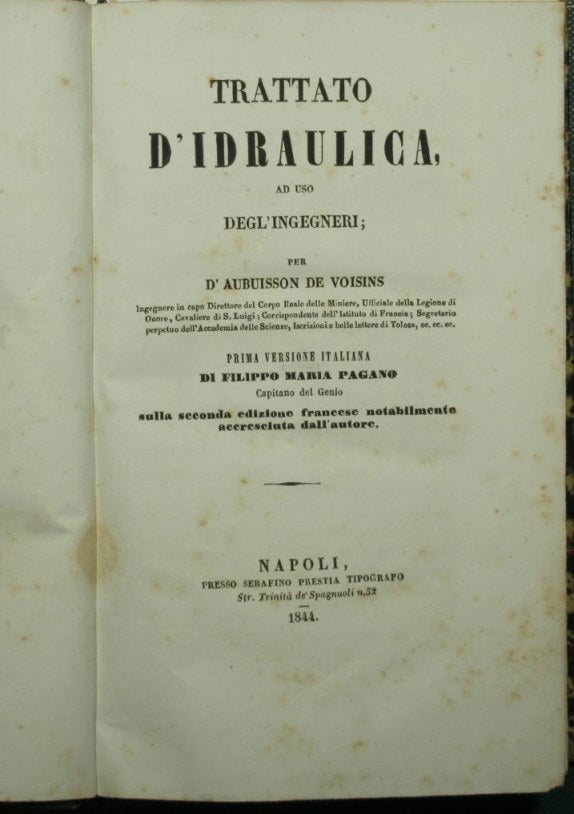 Trattato d'idraulica ad uso degl'ingegneri