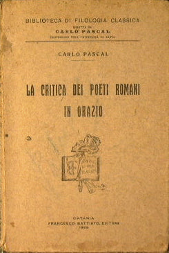 The criticism of the Roman poets in Horace