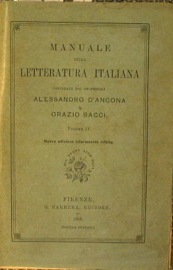 Manual of Italian literature - Volume IV