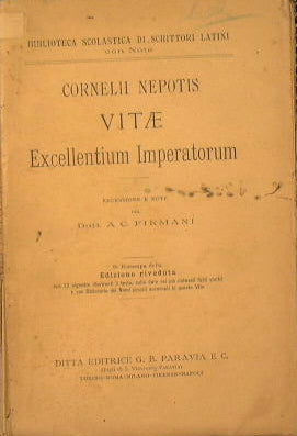 Cornelii Nepotis Vitae Excellentium Imperatorum