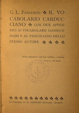 Il vocabolario carducciano