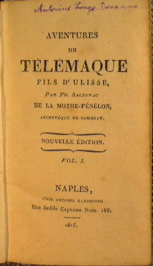 Les Aventures de Telemaque fils d'Ulisse por el P. Salignac de la Mothe Fenelon