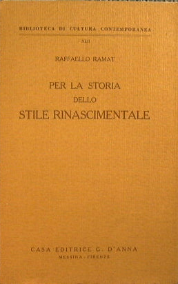 Per la storia dello stile rinascimentale