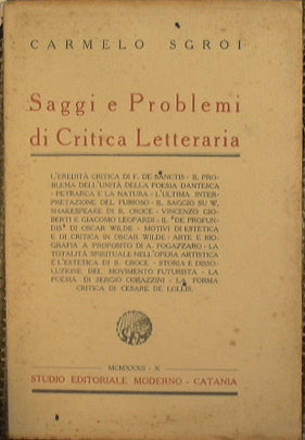 Ensayos y problemas de crítica literaria.