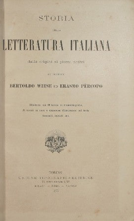 Storia della letteratura italiana dalle origine ai giorni nostri