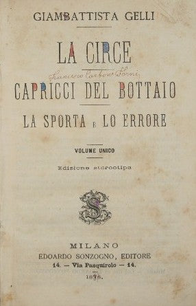 La Circe - Capricci del bottaio - La sporta e Lo errore