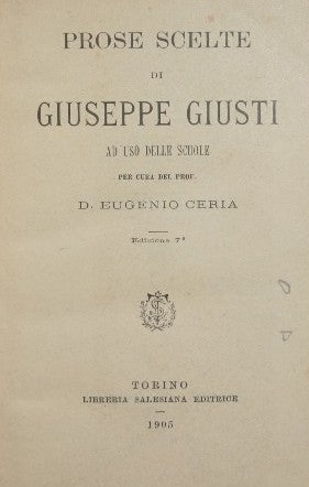 Selected prose by Giuseppe Giusti