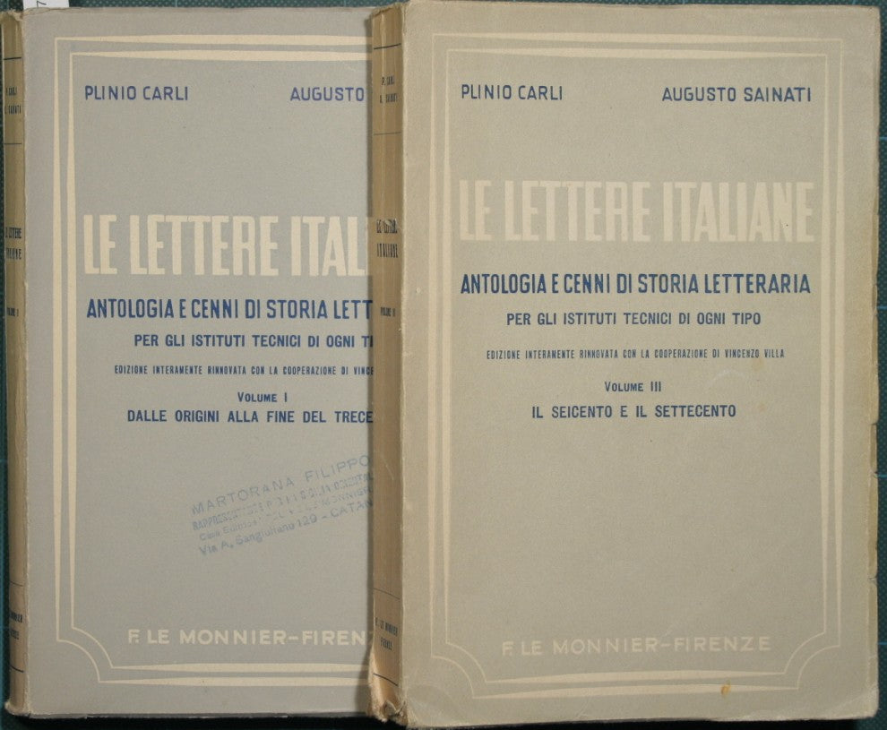 Le lettere italiane. Voll. I e III