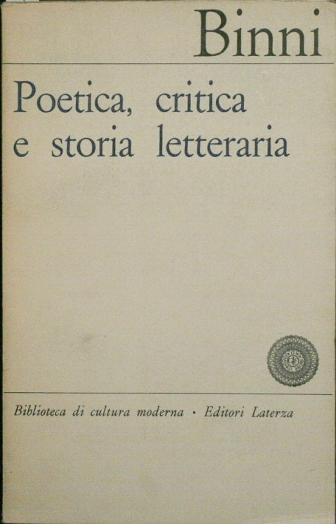 Poetics, criticism and literary history