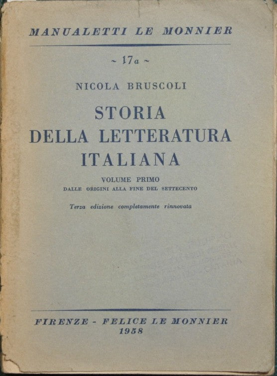 Historia de la literatura italiana. Vol. yo