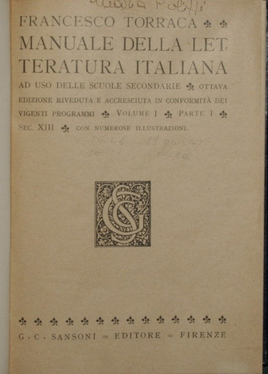 Manual of Italian literature