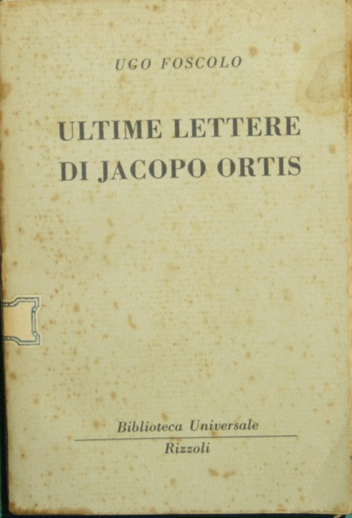 Last letters of Jacopo Ortis