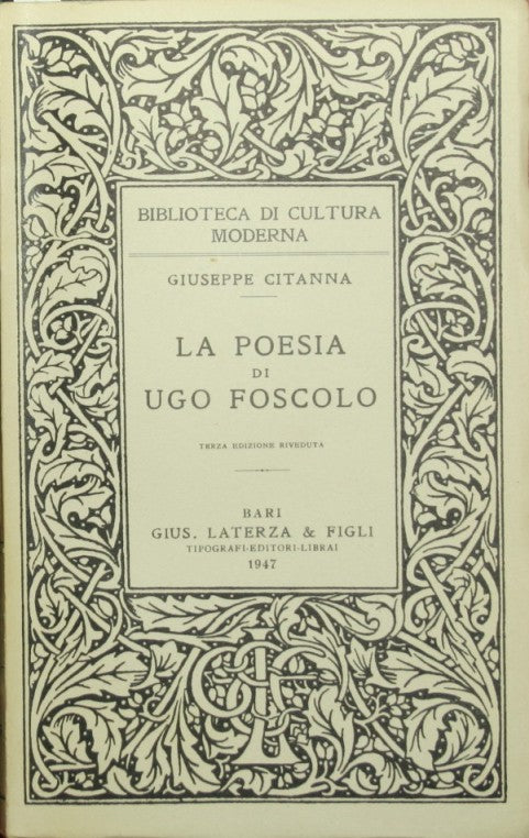 La poesía de Ugo Foscolo