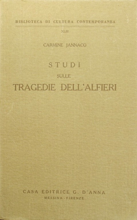 Studies on Alfieri's tragedies