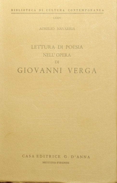 Lettura di poesia nell'opera di Giovanni Verga