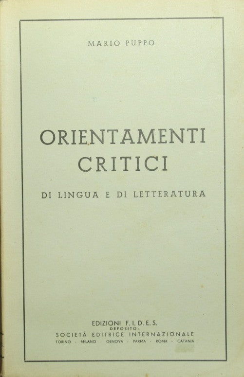 Orientamenti critici