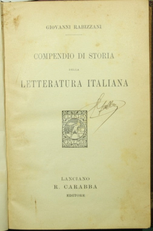 Compendium of the history of Italian literature; Brutus Second