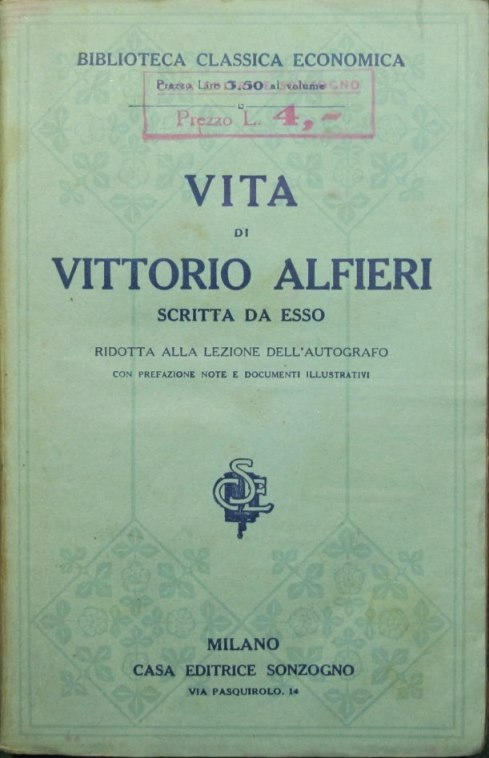 Vita di Vittorio Alfieri scritta da esso