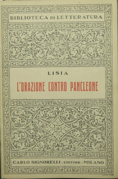 The oration against Pancleon