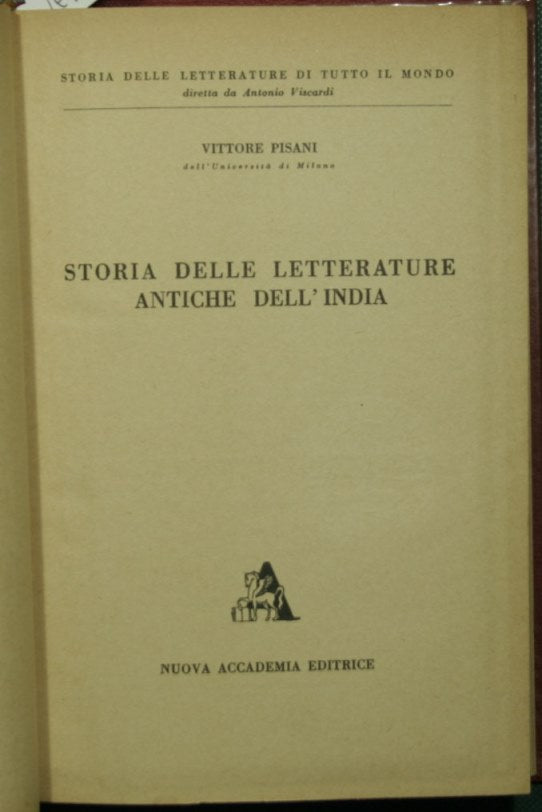 Historia de las literaturas antiguas de la India.