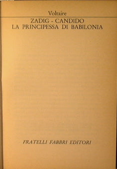 Zadig - Candido - La principessa di Babilonia