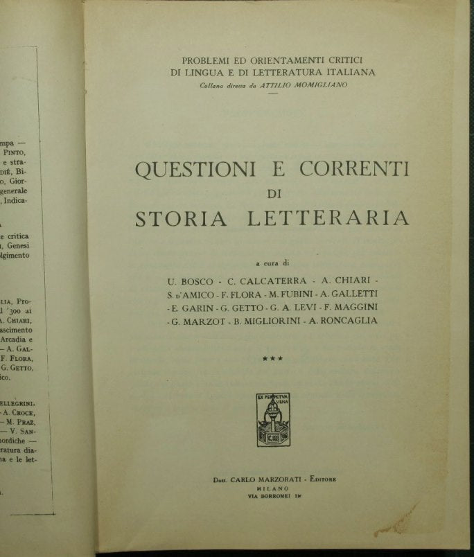 Issues and currents of literary history