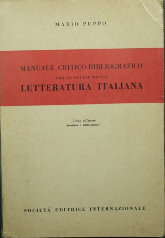 Manuale critico-bibliografico per lo studio della letteratura italiana