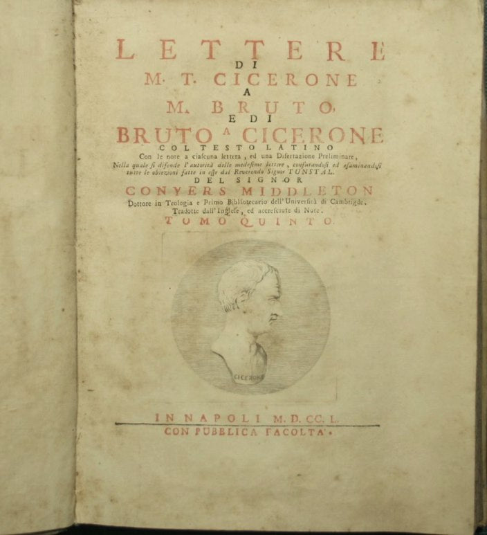 Lettere di M.T. Cicerone a M. Bruto e di Bruto a Cicerone