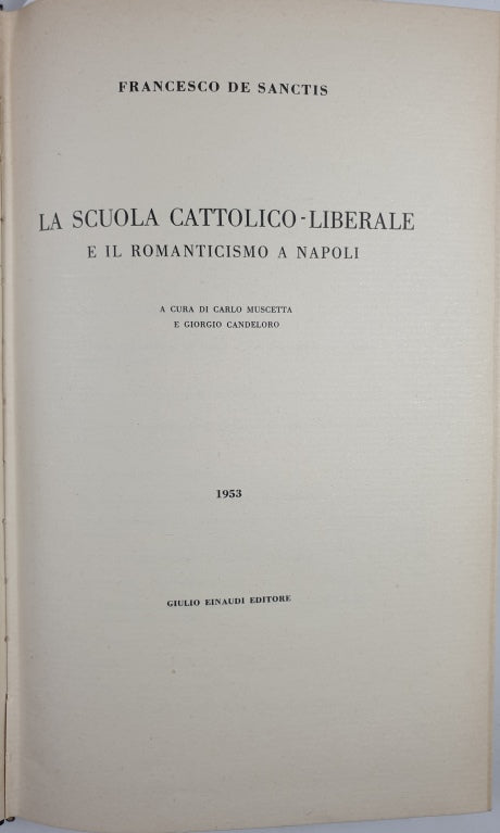 The liberal Catholic school and Romanticism in Naples