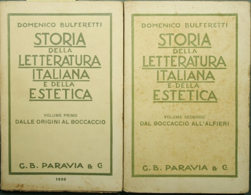 Historia de la literatura y la estética italiana - Vol. I y II