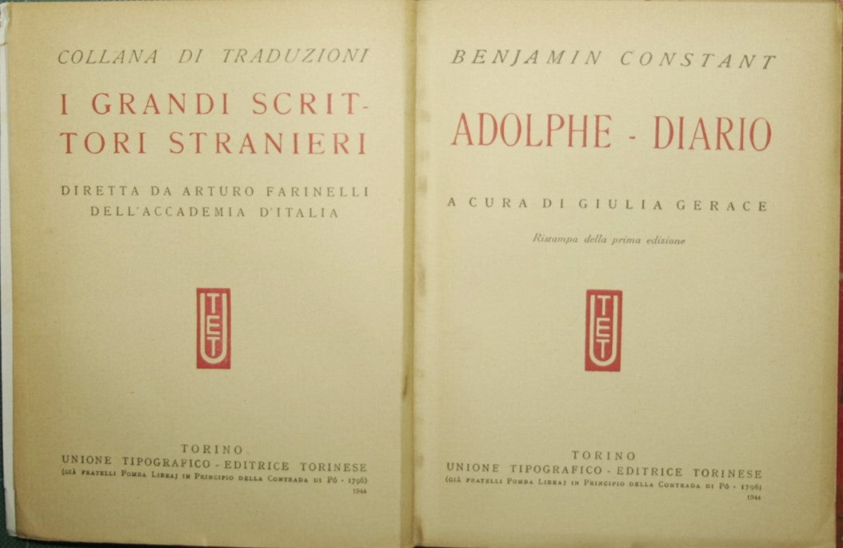 Adolphe - Diario