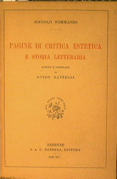 Pagine di critica letteraria e storia letteraria