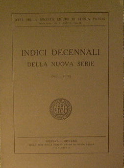 Ten-year indices of the new series (1960 - 1970)