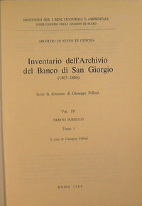 Inventario dell'Archivio del Banco di San Giorgio (1407-1805) Vol.IV DEBITO PUBBLICO TOMI IV