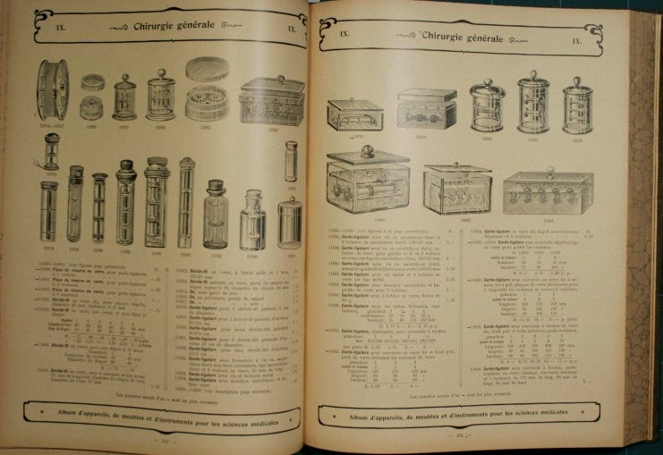 Album et catalogue d'appareils, de meubles et d'instruments pur les sciences médicales