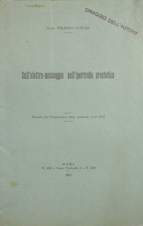 Sull'elettro - massaggio nell'ipertrofia prostatica