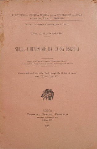 Sulle albuminurie da causa psichica