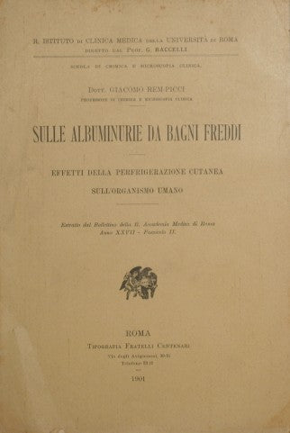 Sulle albuminurie da bagni freddi