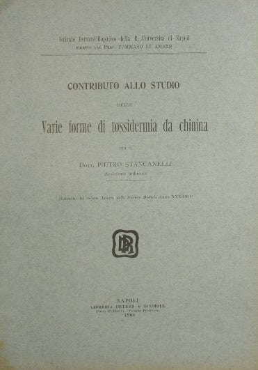 Contribución al estudio de las diversas formas de toxidermia por quinina.