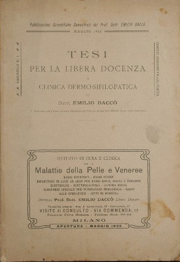 Tesis de docencia libre en clínica dermosifilopática.