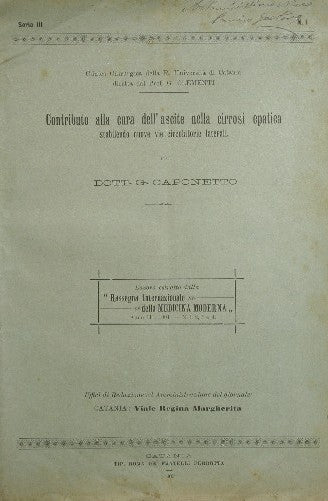 Contributo alla cura dell'ascite nella cirrosi epatica stabilendo nuove vie circolatorie laterali