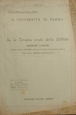 Su la terapia orale della sifilide - Ricerche cliniche