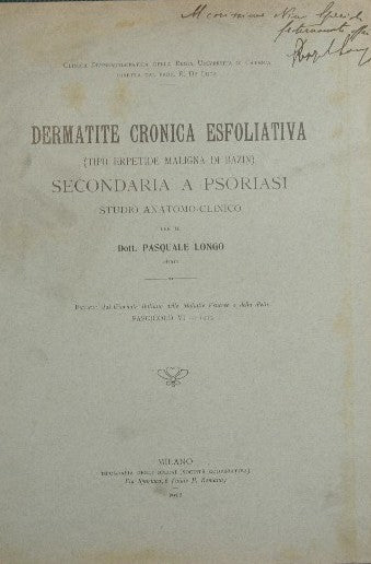 Dermatite cronica esfoliativa (tipo erpetide maligna di Bazin) secondaria a psoriasi