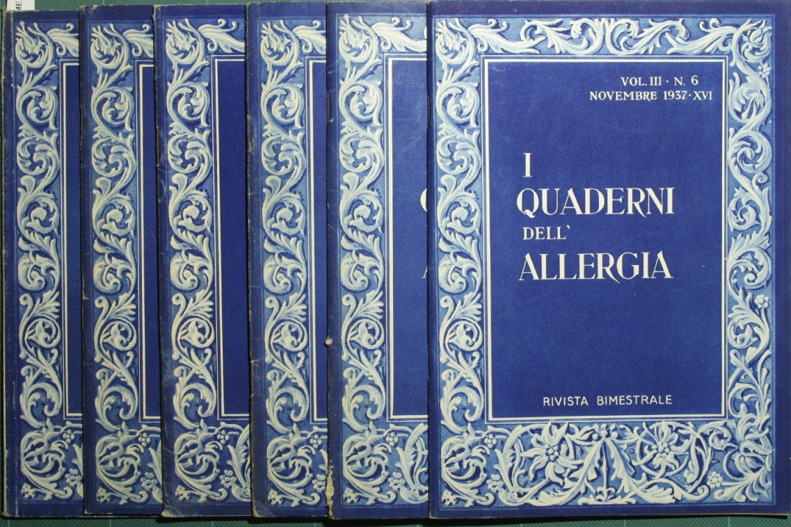 I quaderni dell'allergia. Anno XV - 1937